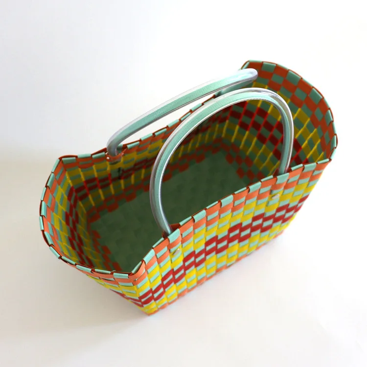 2019 Женская тканая Повседневная сумка для покупок дорожная INS плетеная Сумка