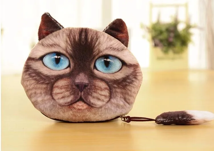 20 штук 3D кошка лицо женская сумка Мультяшные сумочки кошелек звезда мяу косметический кошелек для монет Bolsas Новая мода