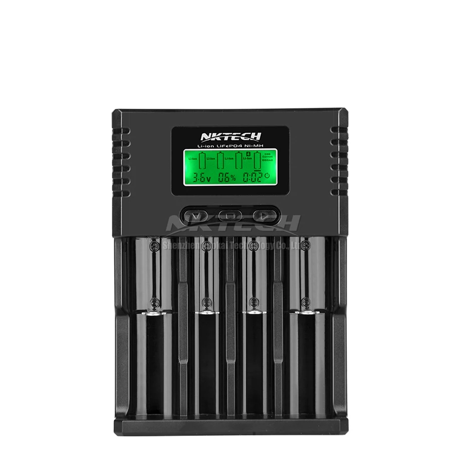 Умное зарядное устройство NKTECH H4 быстрое 4 канальное автомобильное s для TrustFire 26650
