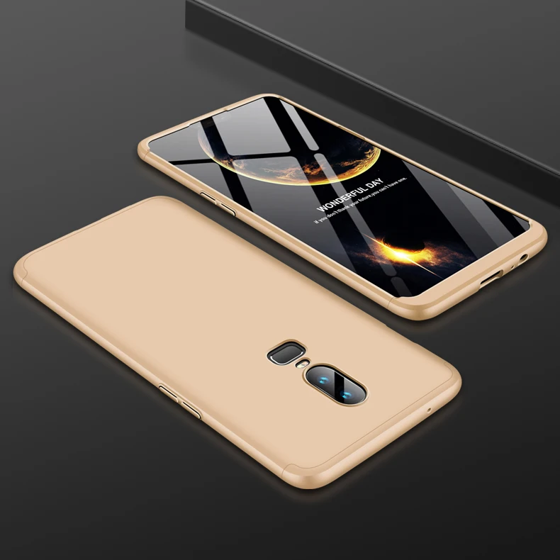 Чехол 360 градусов для Oneplus 6 / One Plus чехол 3 в 1 Жесткий ПК оригинальный защитный Oneplus6
