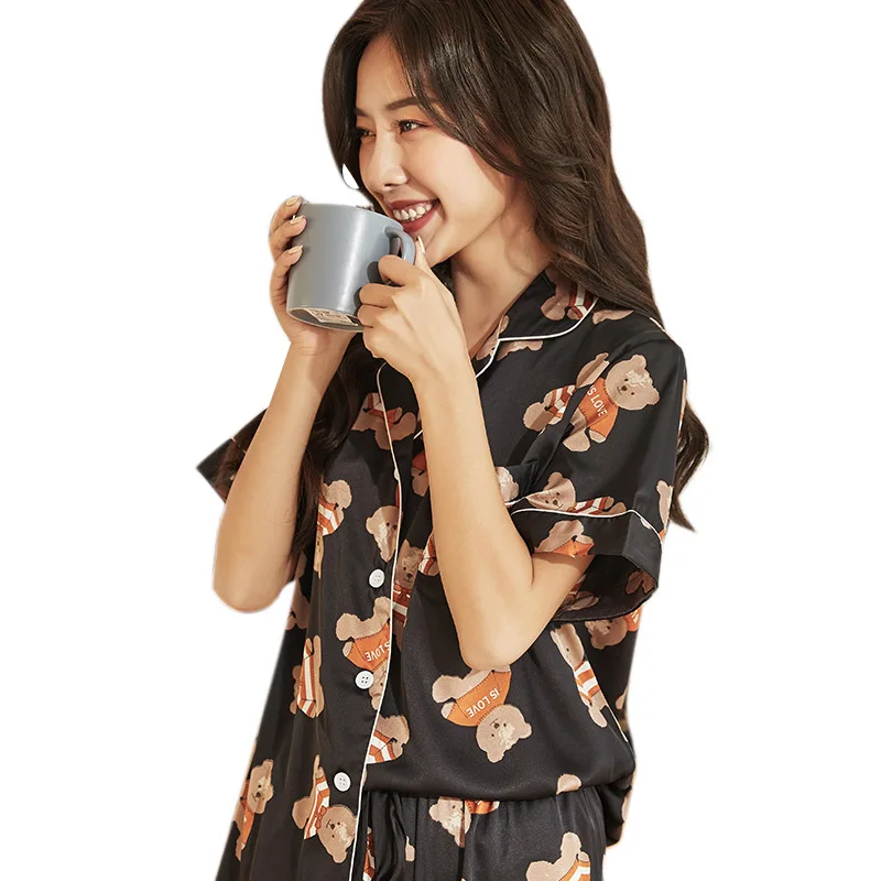 Женские пижамные комплекты Feier комплект из двух предметов с принтом медведя