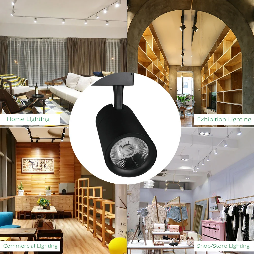 Светодиодный трековый свет 30W Rail Lamp 85 265V COB Spot для Mall Exhibition Office Shop Кухонный