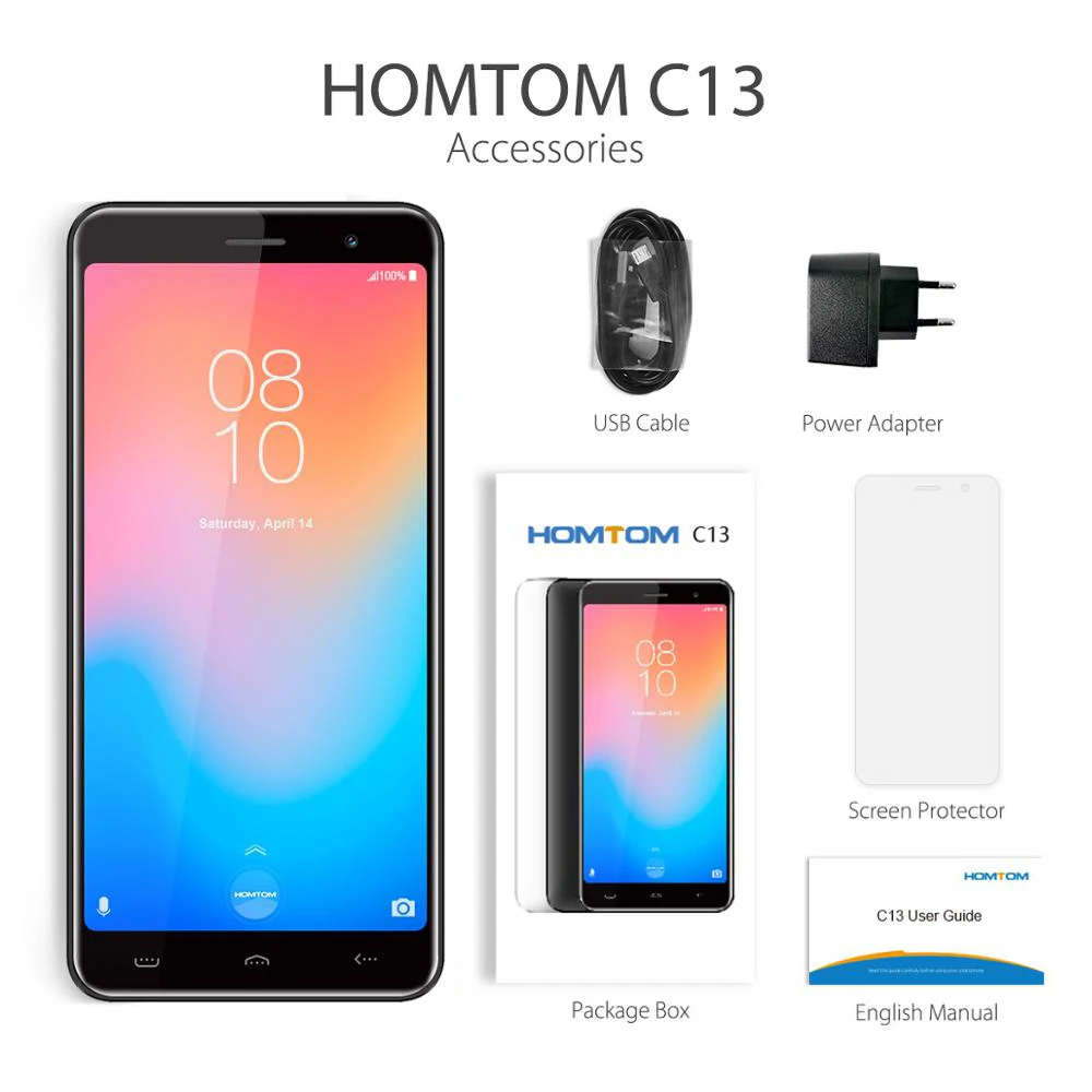HOMTOM C13 Android 3g WCDMA смартфон 5 0 дюймов MT6580M четырехъядерный 1 ГБ 8 rom 2750 Мп задняя камера