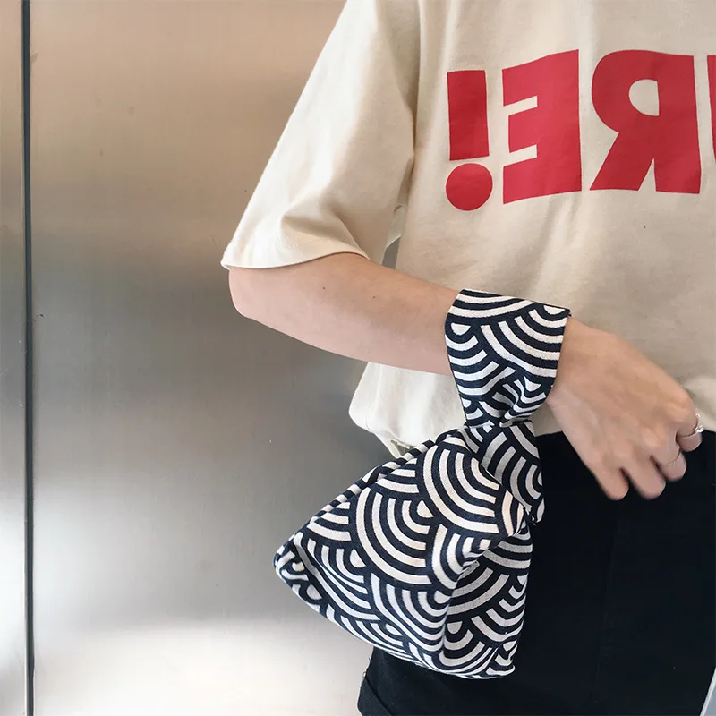 Сумки Простые завязанные наручные сумки японские и ветровые для ходьбы изгиб