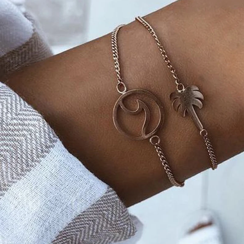 Docona Boho, золотой, серебряный цвет, карта, корпус, кисточка, многослойный браслет, набор для женщин, девушек, бисер, камень, регулируемый браслет, Pulseiras