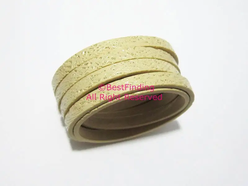 

5x2mm Beige intervein leather cord 5mm flat leather cord