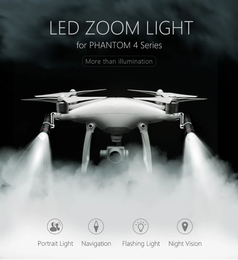 PGYTECH Zoom СВЕТОДИОДНЫЙ светильник для DJI Phantom 4 Series | Лампы и освещение