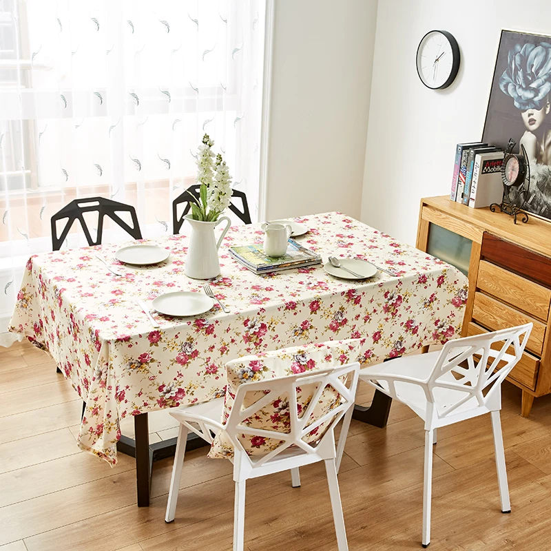 Цветочная скатерть кухонный стол крышка для столовой розовая Домашняя вечеринка