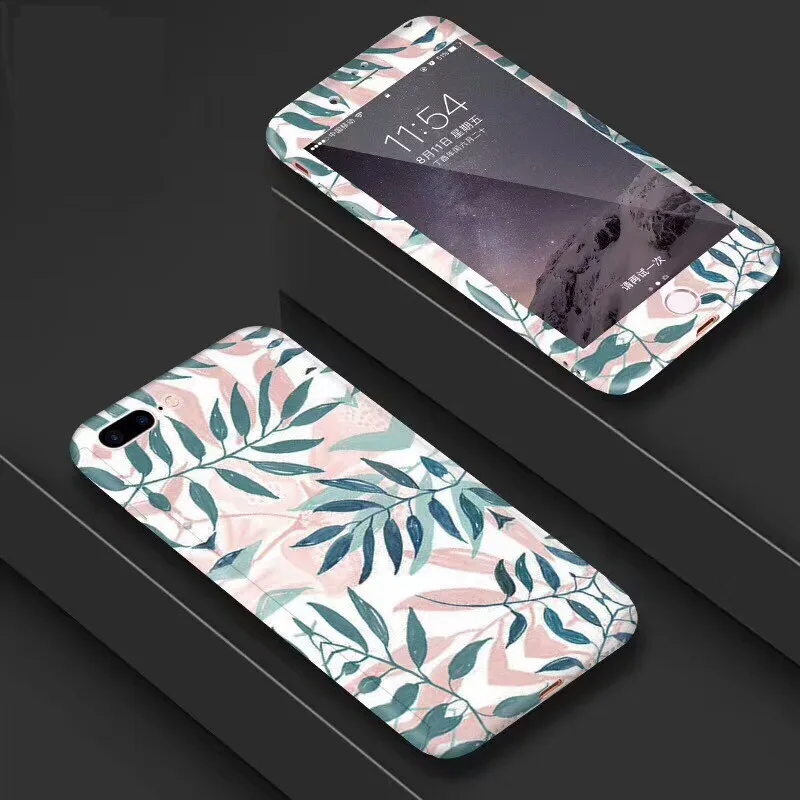 Твердый пластиковый чехол с полным покрытием на 360 градусов для iPhone X 6 6S 7 8 Plus