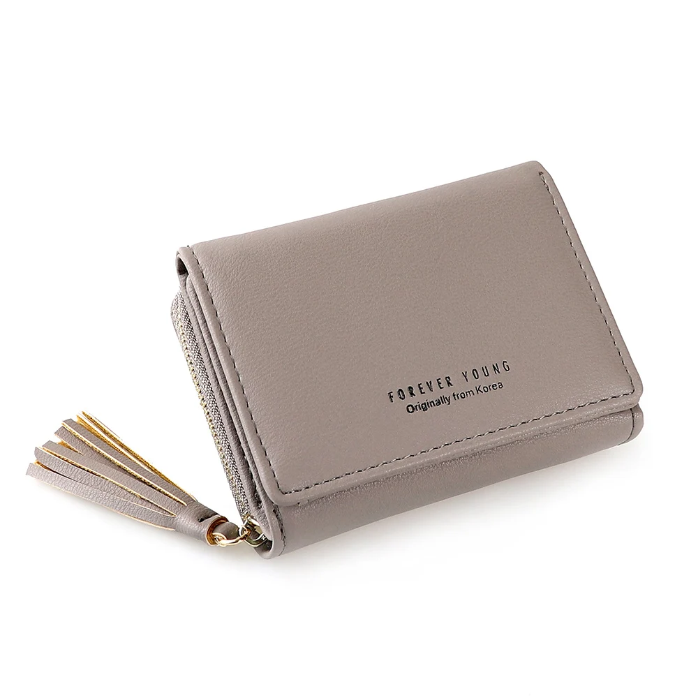 

2018 New Fashion Elegant Small Wallet Female Luxury Brand Famous Designer Women Wallets Concise Tassel Card Holder Women Purse