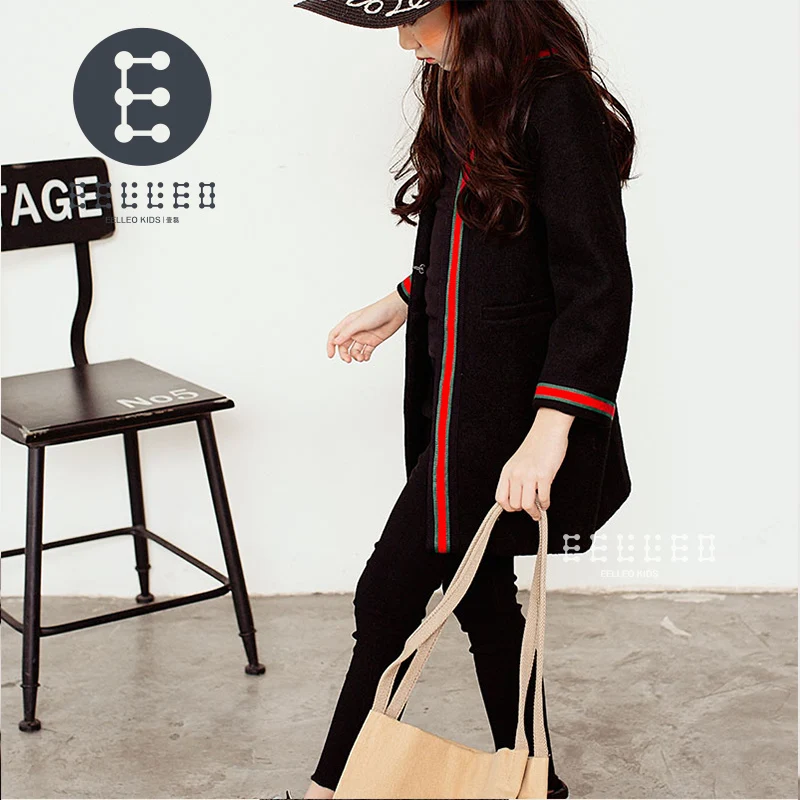 Новинка 2019 детские шерстяные пальто брендовая зимняя Смешанная модная детская