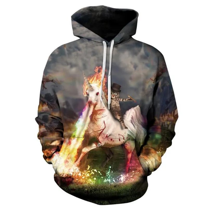 2018 New 3D Hoodies Men Print Hooded Sweatshirts Tops Fashion Casual Pullover Cool Streetwear Good quality Male Clothing | Мужская