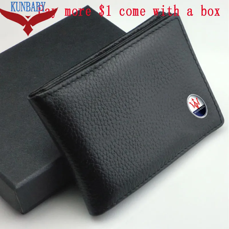 Black with box 1 шт., новая мода, высокое качество, черная натуральная кожа, карточная посылка, водительские права, автомобильный Стайлинг для Maserati 2, автомобильные аксессуары - Название цвета: Black with box