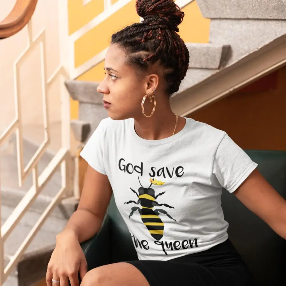 Футболка женская хлопковая с круглым вырезом простая рубашка рисунком Бога