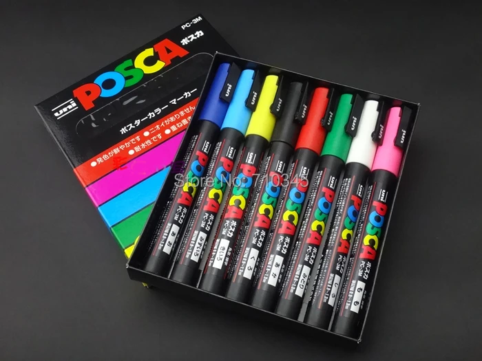 

POSCA PC-3M markers set 0.9-1.3mm,8 colors/set