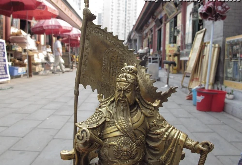 Китайская медная Медная Статуя Дракона Гуань Гонг гуаньу воин Будда | Дом и сад