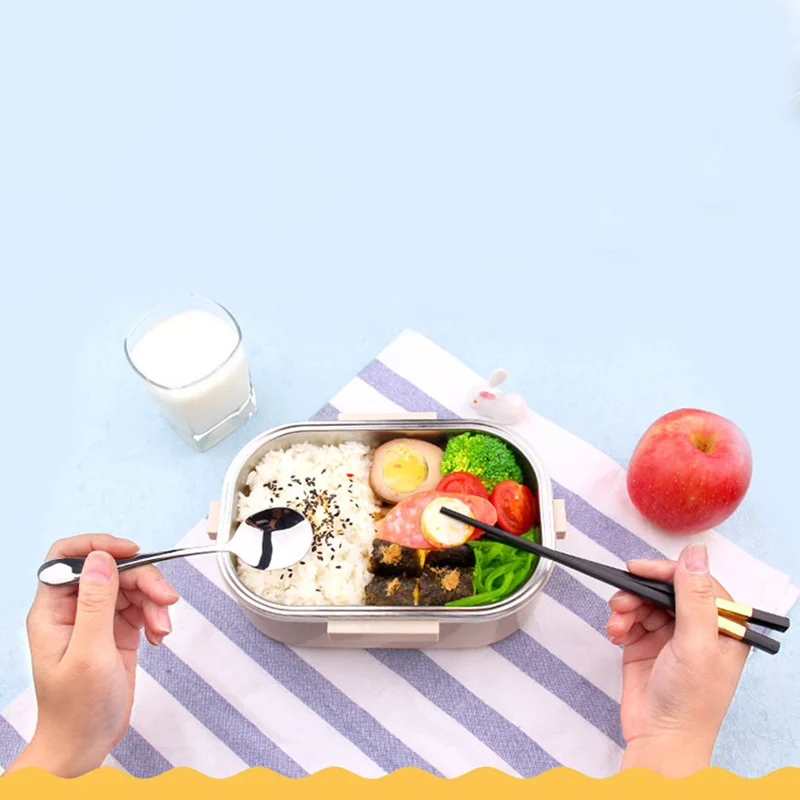 Корейский стиль ланч бокс дети японский контейнер для обеда из нержавеющей стали