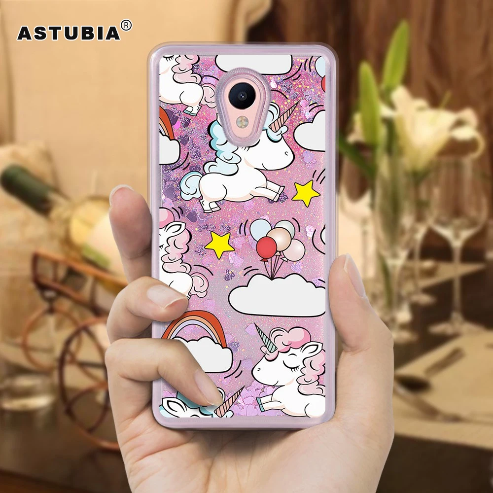 Astubia Роскошные Единорог Жидкий чехол для Meizu M5C крышка Силиконовый M5s M6 Примечание