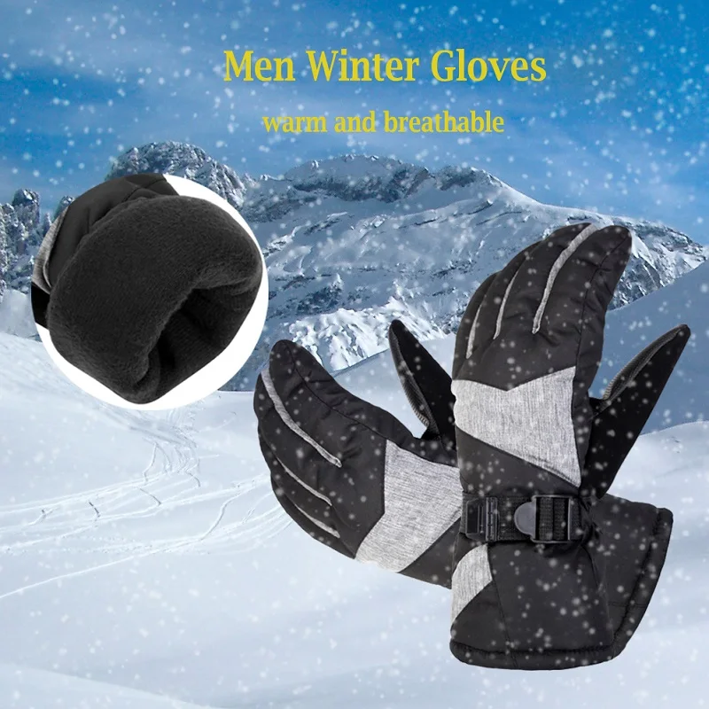 Ski Gloves Men Women Snowboard Waterproof Warm Snow Skiing Glove Outdoor Sport Snowmobile Hiking Motorcycle Riding | Спорт и