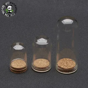 100 шт. прозрачные стеклянные бутылки в форме колокольчика с тампионами для упаковки ювелирных изделий, декоративные кувшины