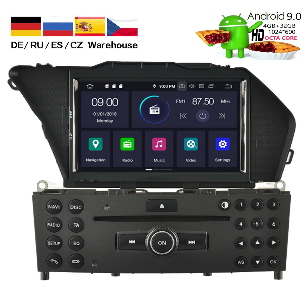 Автомобильный DVD плеер HIRIOT GPS Android 10 для Mercedes Benz GLK X204 300 350 стерео головное