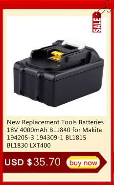 Литий-ионный аккумулятор 18V 2000 мАч новая Замена для Makita BL1815 2,0 Ah Мощность инструмент Перезаряжаемые Батарея BL1830 BL1845 LXT400 194230-4