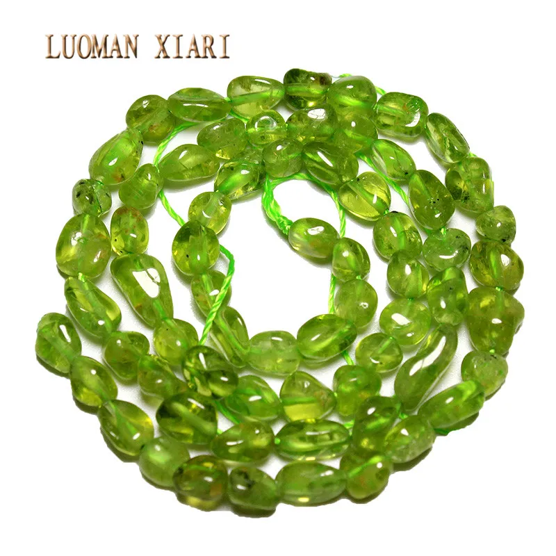 

Irregular Gravel Straight Hole Natural Peridot Stone Beads For Jewelry Making 4-6 mm DIY Bracelet Necklace Material Strand 15''