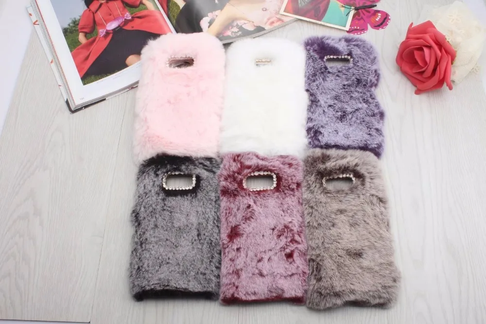 Winter Warm Hairy Phone Case For Samsung Galaxy A3 A5 A7 / 2017 Ultra Plush Rabbit Fur Plastic Coque Cover Long hair Shell |