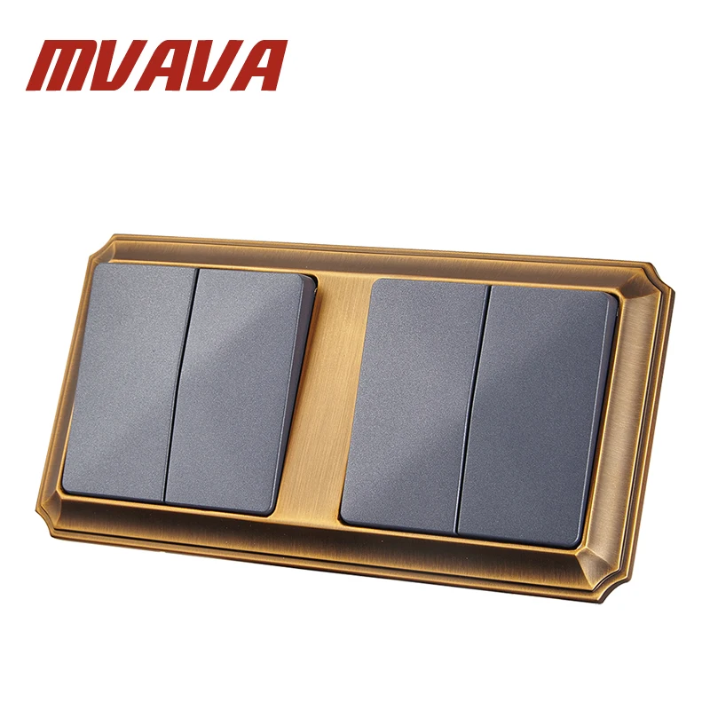 MVAVA роскошный настенный выключатель с бронзовой рамкой 16A 110 250 В декоративный 4