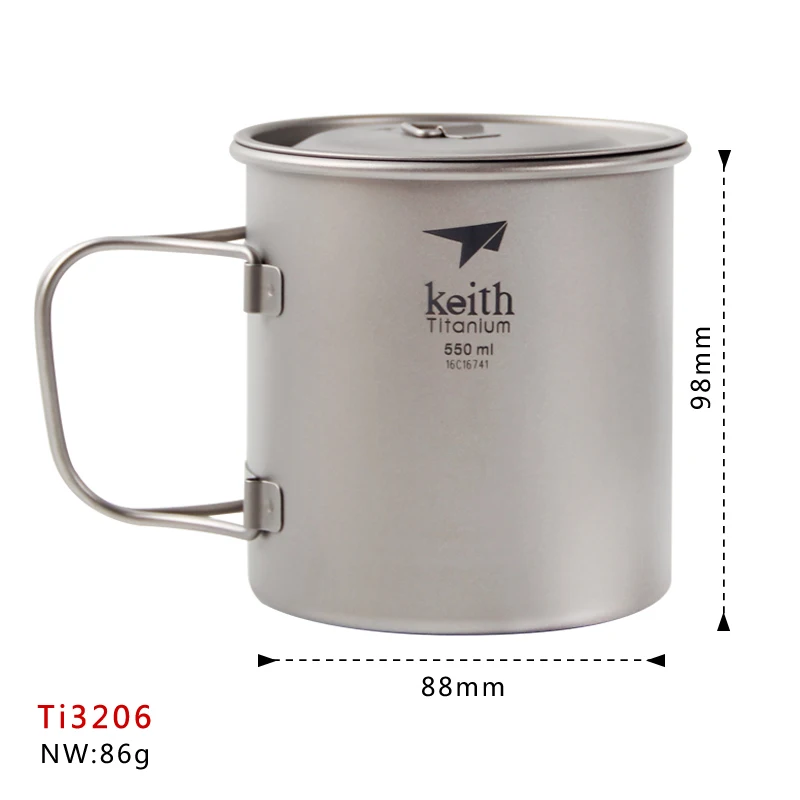 Keith 220 мл-900 мл титановая чашка уличная посуда походная вода путешествия Ультралегкая Складная кружка