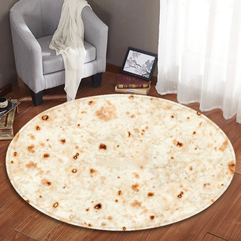 Современный круглый коврик Burrito Tortilla с принтом мягкий фланелевый нескользящий