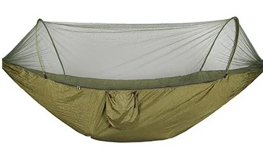 army green VILEAD автоматический раскладной гамак с комаров стабильный Сверхлегкий портативный для прогулок, охоты и кемпинга кроватка Спящая кровать 290*140 см - Цвет: army green