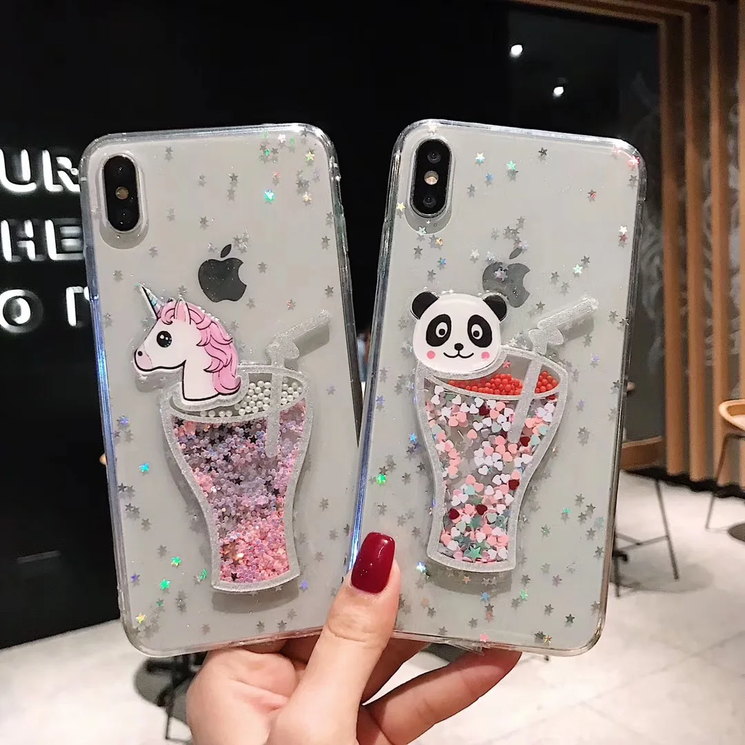 Tfshining/милый Блестящий жидкий динамический чехол для iPhone X XS Max XR 6 6S 7 8 Plus мягкий с