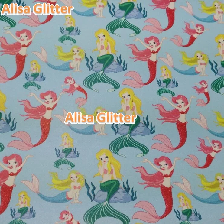 Алиса Блеск Печатных Кожа Ткань Русалка Искусственного Синтетическая Мягкая на