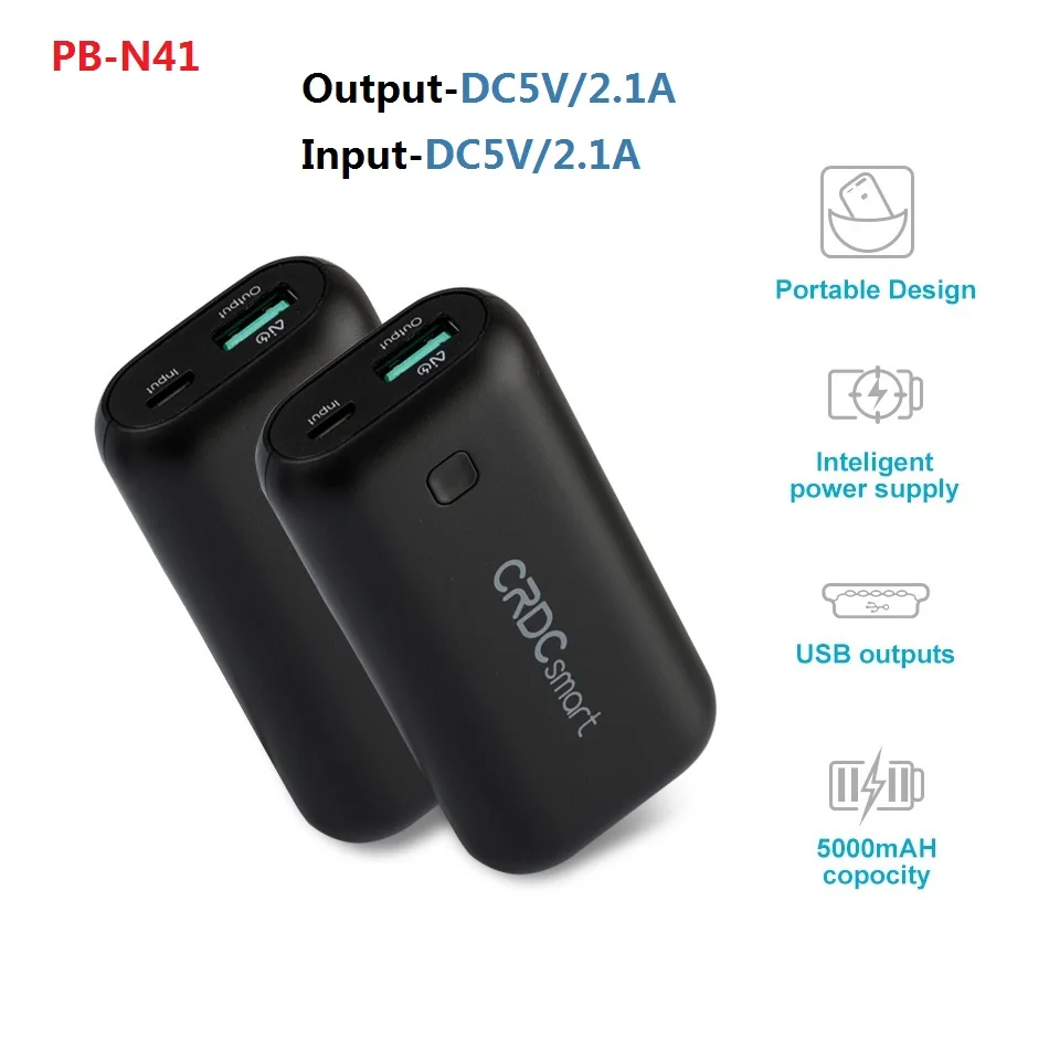 Универсальный внешний аккумулятор CRDC 5000 мАч USB-порт мини-Внешний с литий-ионным