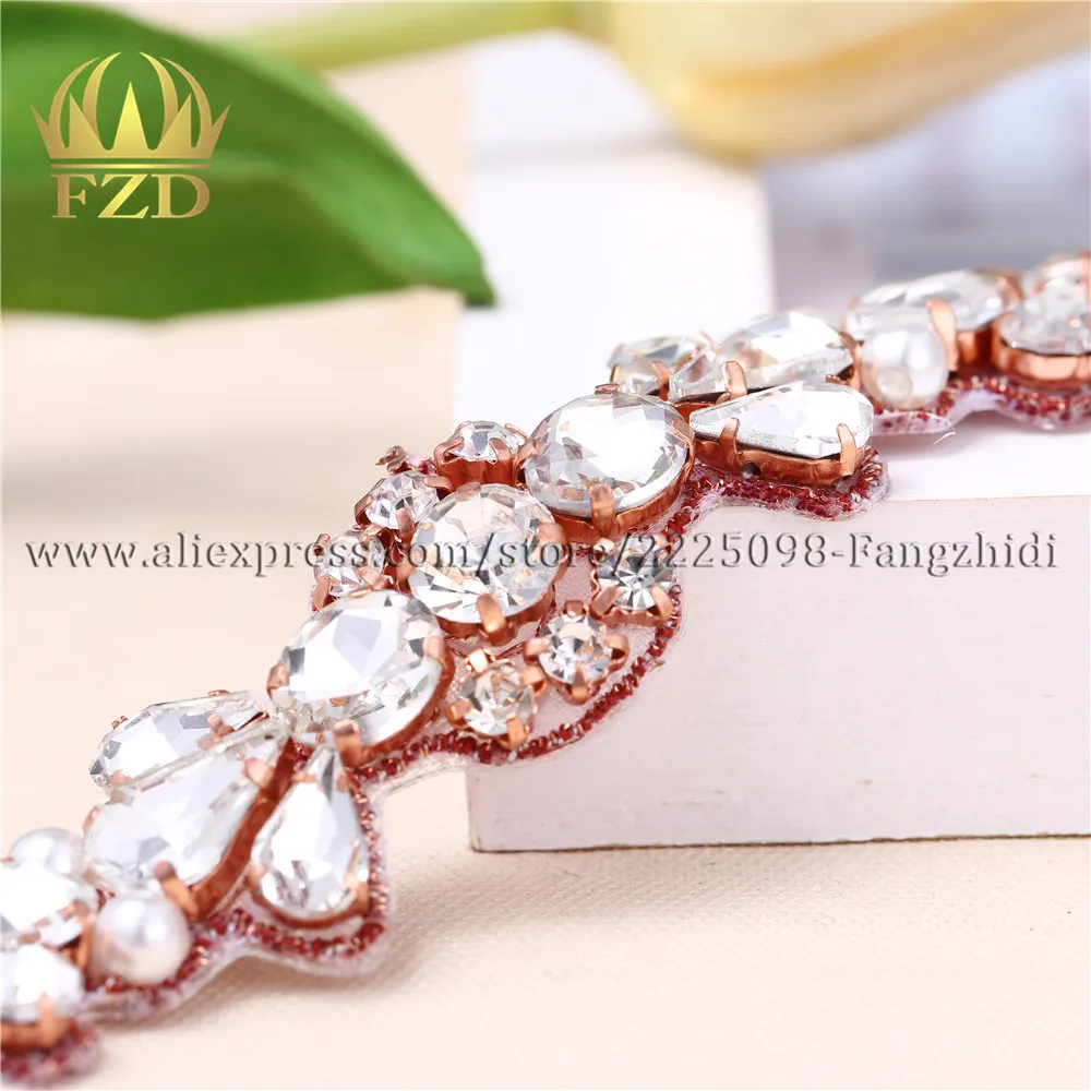 FZD 10 ярдов Стразы Свадебные украшения кристаллы пришитые на пояс аппликации из