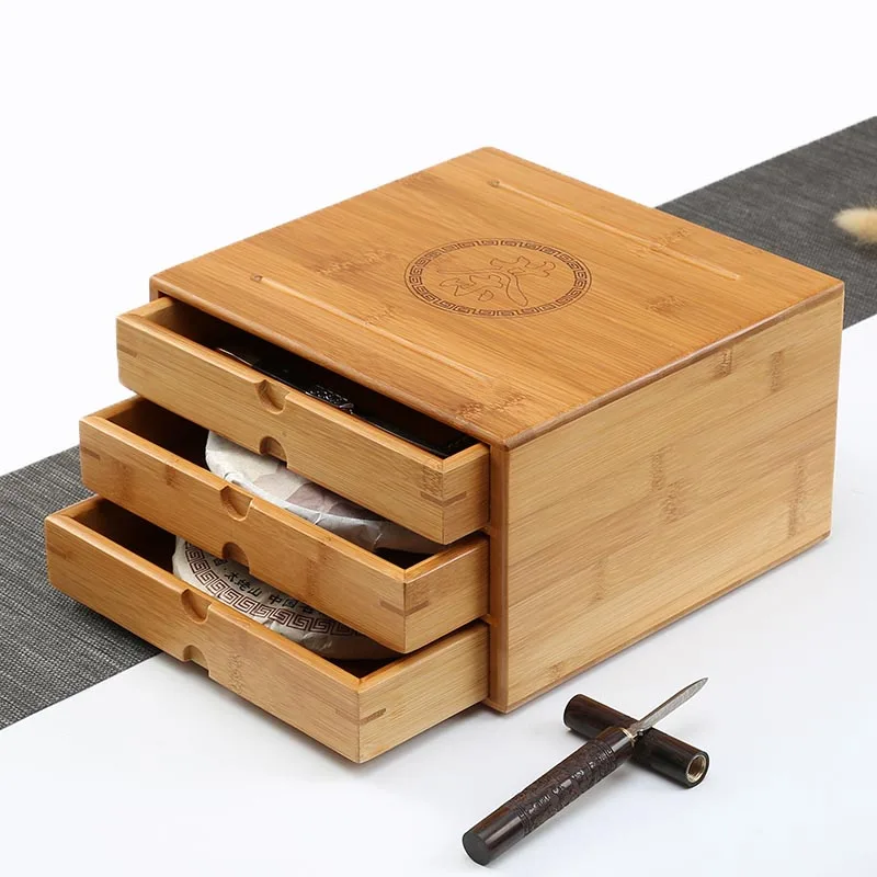 Натуральный Бамбуковый Контейнер для чая Puer ящик маленький шкаф/коробка