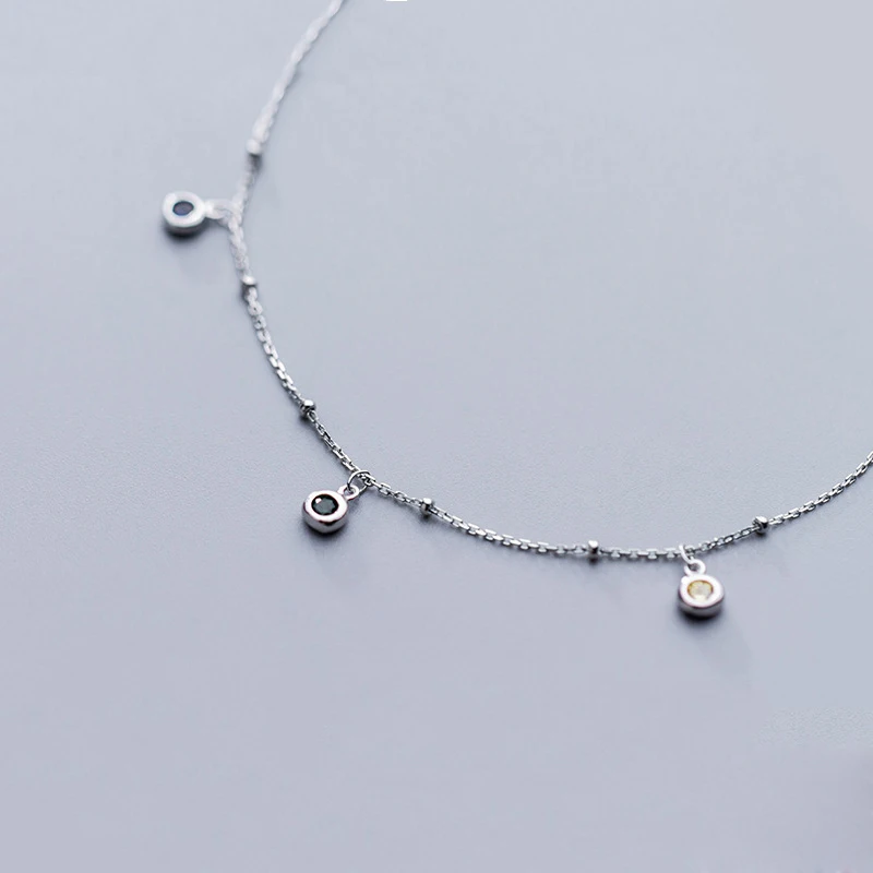 Простой Дизайн Польский Круглый Шарм 925 Стерлинговое Серебро ножной браслет для