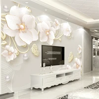 custom mural wallpaper 3d stereo relief jewelry flower modern simple european style living room tv background photo wall paper