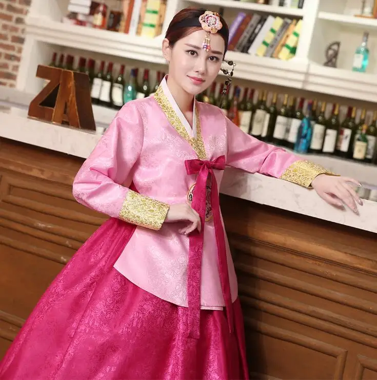 

Traditional hanbok Korean dress Women Stage performance Vintage