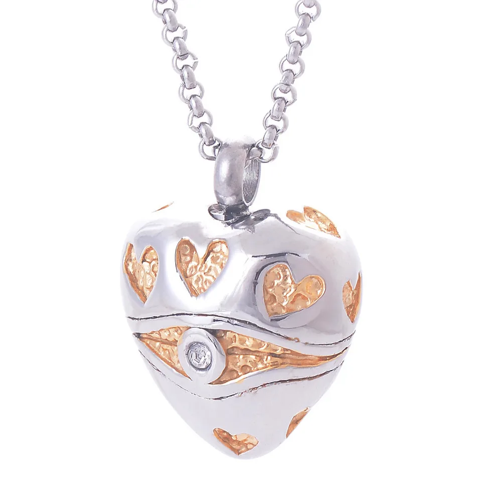 Ожерелье сувенир с кулоном кошачий глаз и сердца из нержавеющей стали для