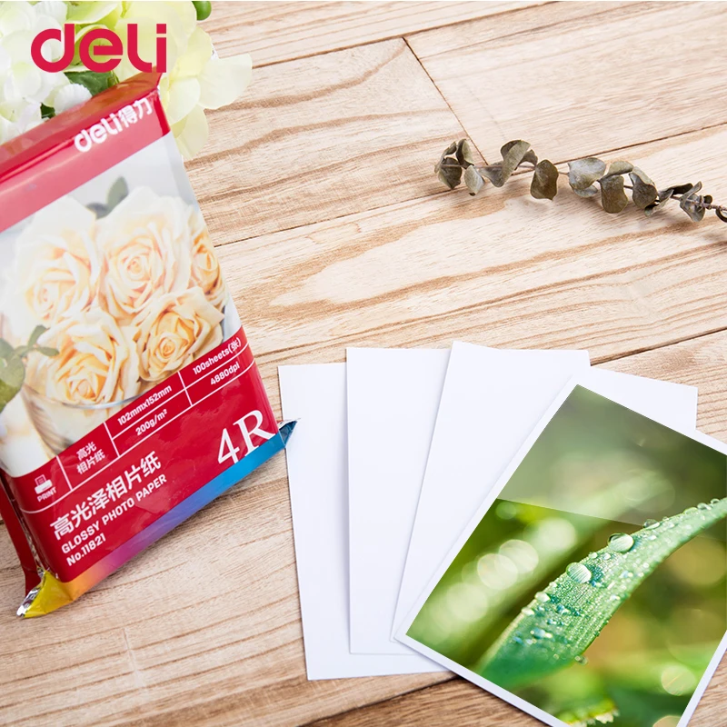 Deli Оптовая продажа высокое качество 4R/A4 Люминесцентная фотобумага для