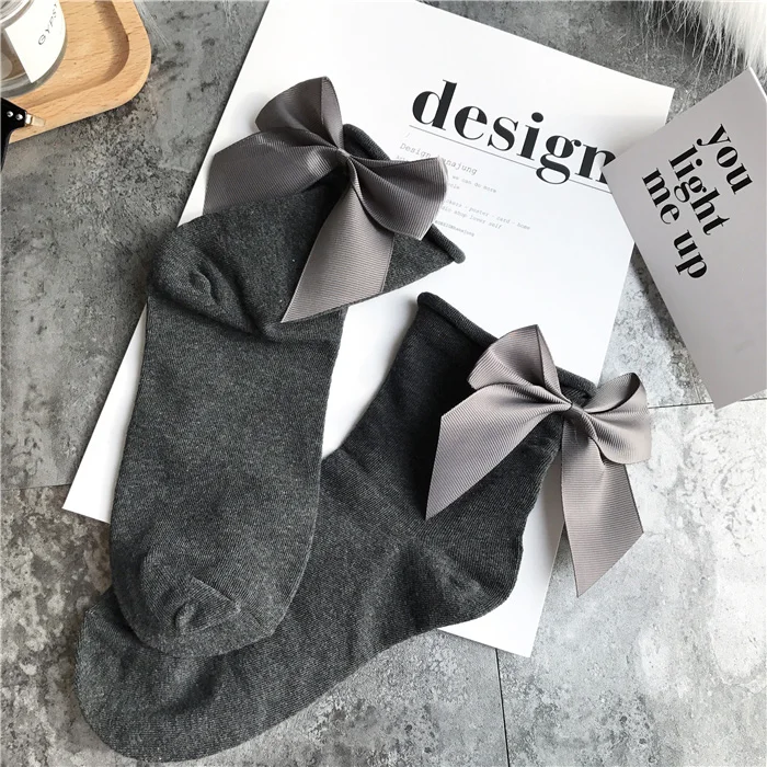 Прекрасные 21 Цвета. Шикарная уличная Женская Бант конфетного цвета носки.