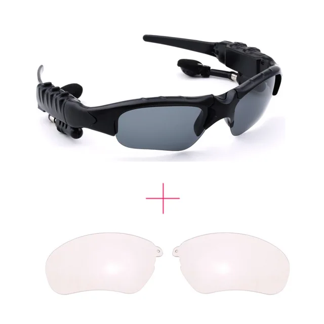 added clear lense Спортивная Беспроводная bluetooth-гарнитура Красочные Солнцезащитные линзы наушники Солнцезащитные очки для верховой езды очки с громкой связью ответ на вызов mp3-плеер - Цвет: added clear lense