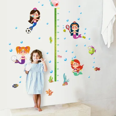 Русалки рост График Съемный Wall Art Наклейки виниловые наклейки в виде Фотообоев c