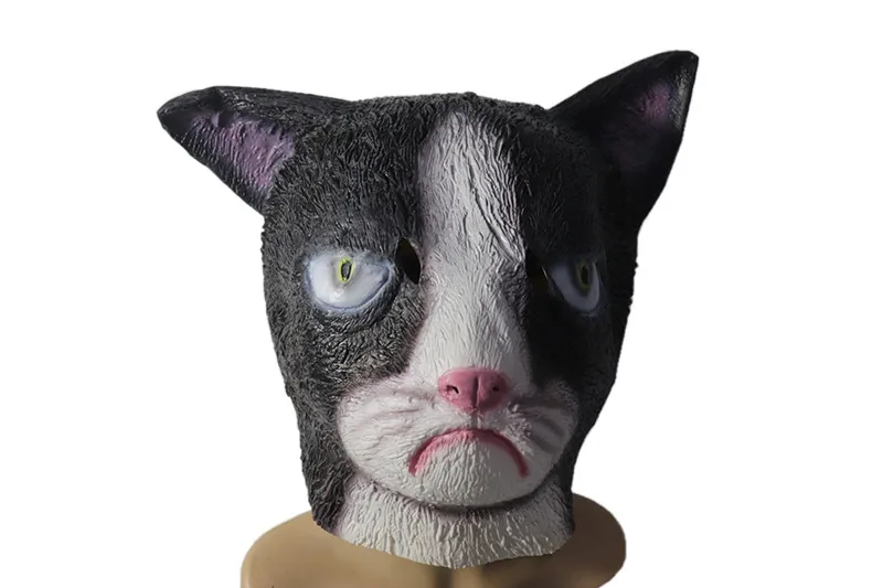 Angry cat 1 шт. маска для Хэллоуина, костюм для вечеринки, товары для косплея, динозавр, утка, попугай, маскарадная латексная маска, забавные игрушки - Цвет: Angry cat