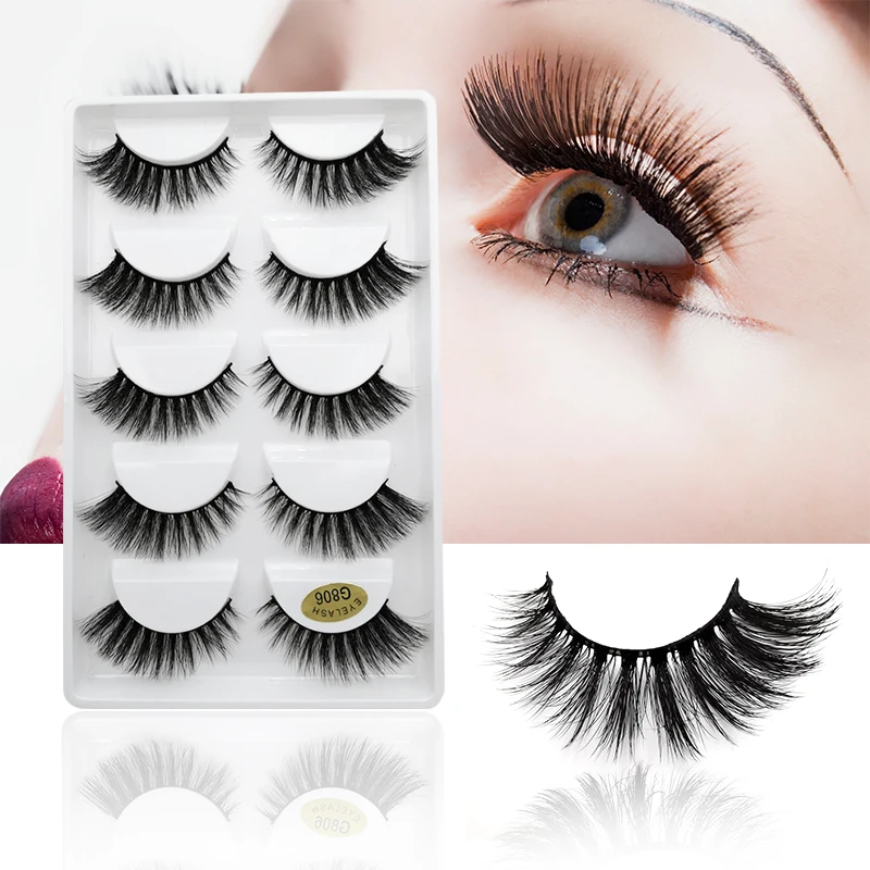 5 пар Накладные ресницы натуральные норковые 100% ручная работа 3d накладные для