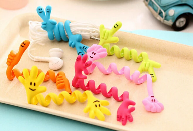 100 шт. Милые силиконовые Мультяшные Универсальные Длинные наушники-гарнитура USB