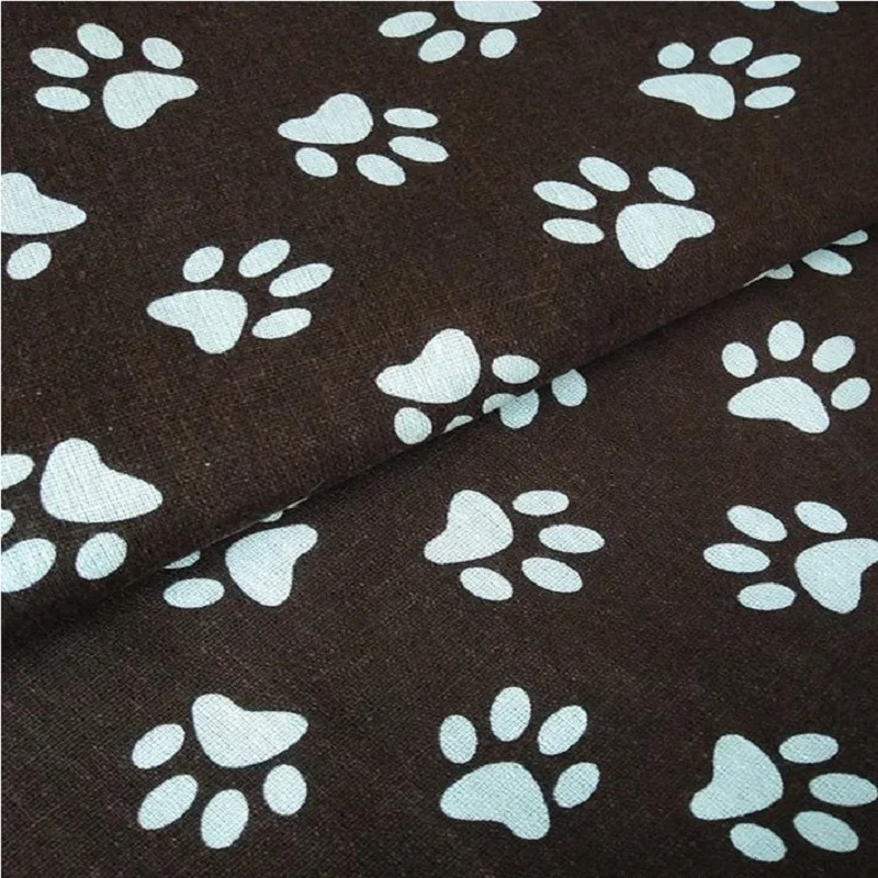 Милый медведь лапа печать хлопок лен холст ткань ручной работы сделай сам