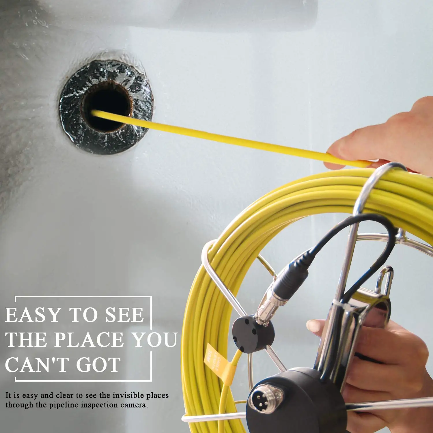 Камера для инспекции канализационных труб Sewer Pipe Inspection Camera Industrial Pipeline 30m Endoscope 23mm 1000TVL Snake Video 7" Drain on.